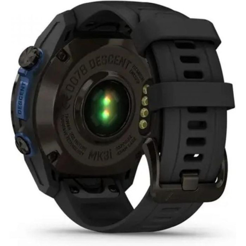 Смарт-годинник Garmin Descent Mk3i 43 mm Carbon Gray DLC Titanium w. Black Silicone Band (010-02753-11)