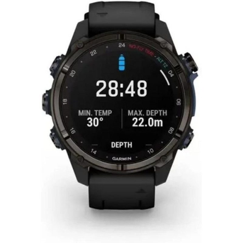 Смарт-годинник Garmin Descent Mk3i 43 mm Carbon Gray DLC Titanium w. Black Silicone Band (010-02753-11)