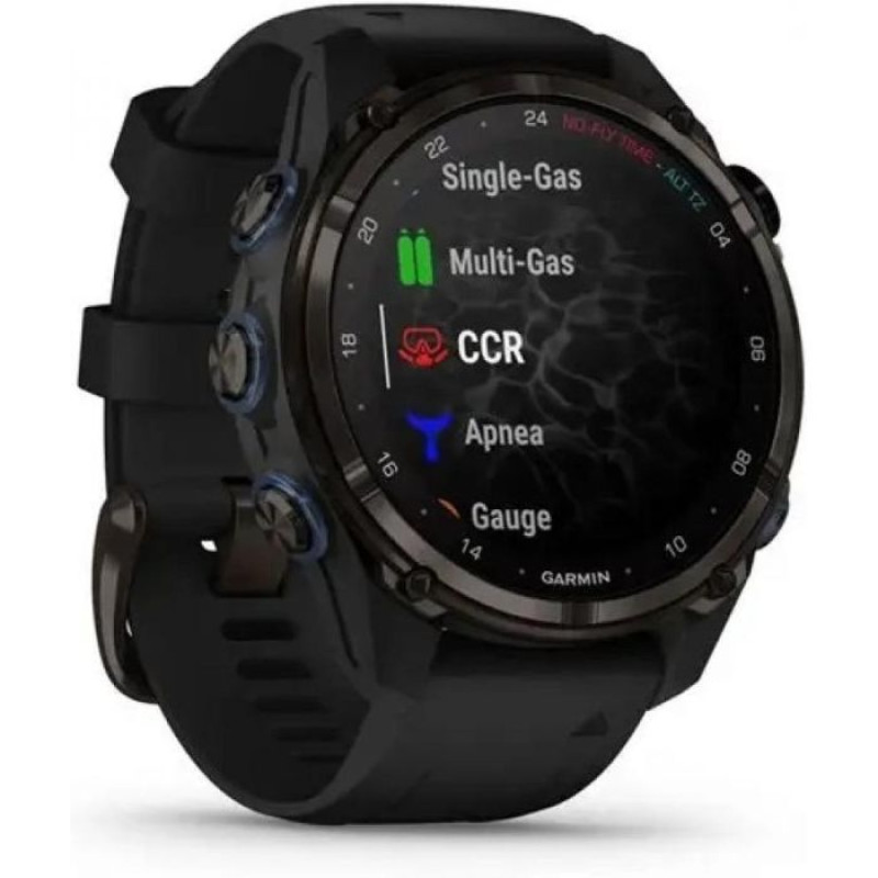 Смарт-годинник Garmin Descent Mk3i 43 mm Carbon Gray DLC Titanium w. Black Silicone Band (010-02753-11)