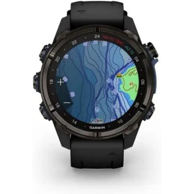 Смарт-годинник Garmin Descent Mk3i 43 mm Carbon Gray DLC Titanium w. Black Silicone Band (010-02753-11)