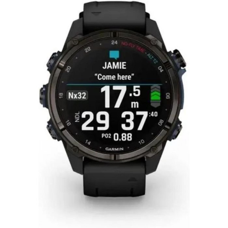 Смарт-годинник Garmin Descent Mk3i 43 mm Carbon Gray DLC Titanium w. Black Silicone Band (010-02753-11)