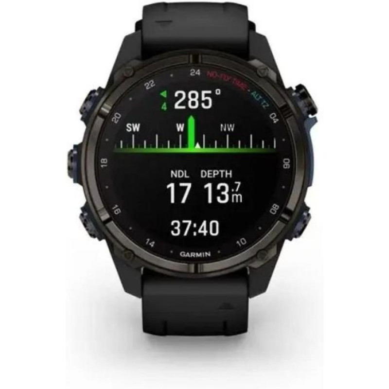 Смарт-годинник Garmin Descent Mk3i 43 mm Carbon Gray DLC Titanium w. Black Silicone Band (010-02753-11)