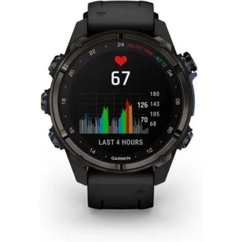 Смарт-годинник Garmin Descent Mk3i 43 mm Carbon Gray DLC Titanium w. Black Silicone Band (010-02753-11)