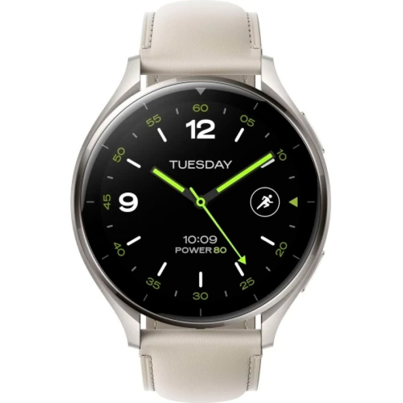 Смарт -години Xiaomi Watch 2 Titan BHR9306GL сірий корпус білий шкіряний ремінь (1093970)