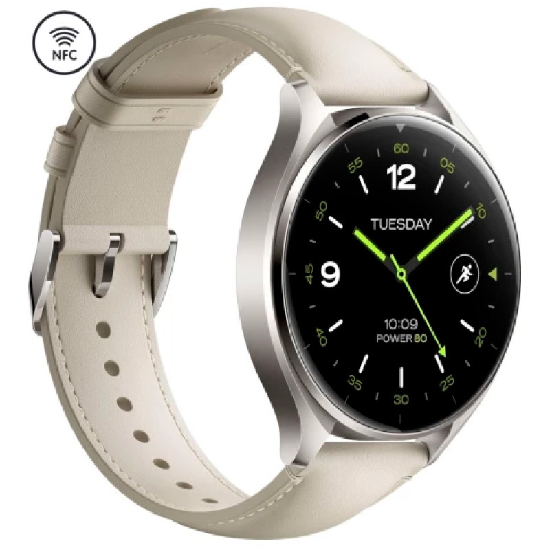 Смарт -години Xiaomi Watch 2 Titan BHR9306GL сірий корпус білий шкіряний ремінь (1093970)