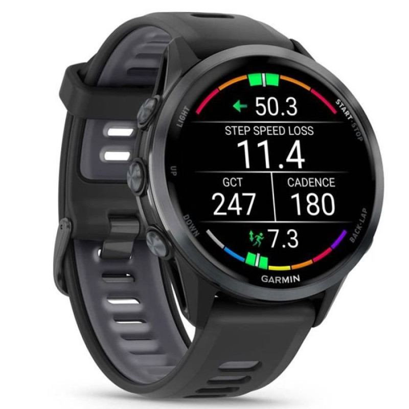 Смарт-годинник Garmin Forerunner 970 Carbon Gray DLC Titanium w.Black Case and Black/Translucent W.Band