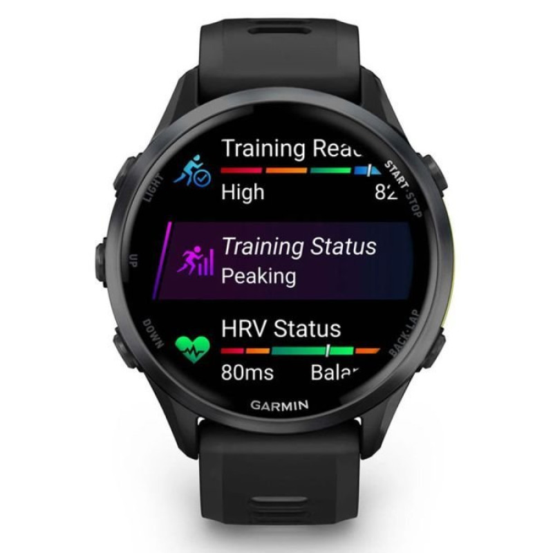 Смарт-годинник Garmin Forerunner 970 Carbon Gray DLC Titanium w.Black Case and Black/Translucent W.Band