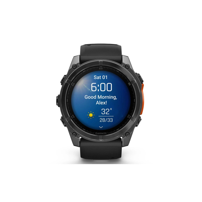 Смарт-годинник Garmin fenix 8 51mm, AMOLED, Glass/SS, SlateGray Steel/Black,BlkBnd, GPS (010-02905-00)