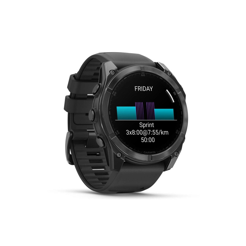 Смарт-годинник Garmin fenix 8 51mm, AMOLED, Glass/SS, SlateGray Steel/Black,BlkBnd, GPS (010-02905-00)