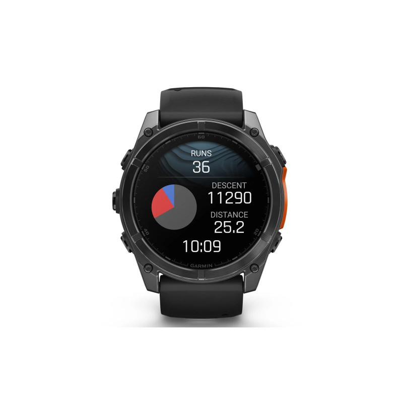 Смарт-годинник Garmin fenix 8 51mm, AMOLED, Glass/SS, SlateGray Steel/Black,BlkBnd, GPS (010-02905-00)
