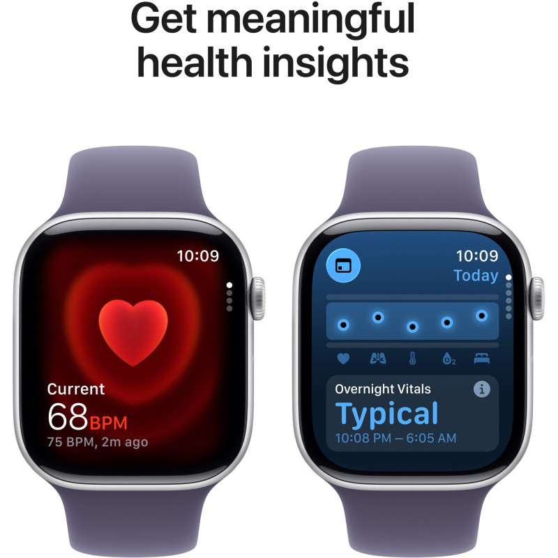 Смарт-годинник Apple Watch Series 11 GPS 46mm Silver Alu. Case w. Purple Fog S. Band - S/M (MEV94RK/A)