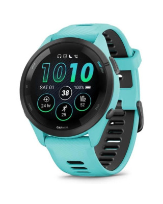Смарт-годинник Garmin Forerunner 265 Black Bezel w. Aqua Case and Aqua/Black Silicone Band (010-02810-12)