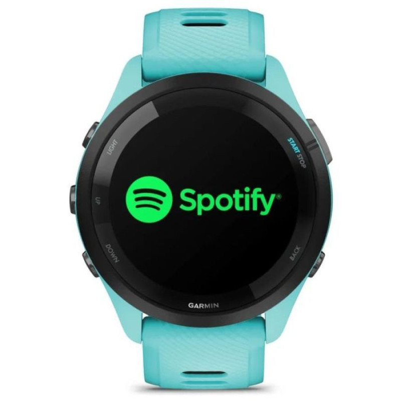 Смарт-годинник Garmin Forerunner 265 Black Bezel w. Aqua Case and Aqua/Black Silicone Band (010-02810-12)