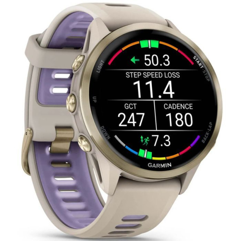 Смарт-годинник Garmin Forerunner 970 Soft Gold Titanium w.French GrayC.and French Gray/T.Indigo Band