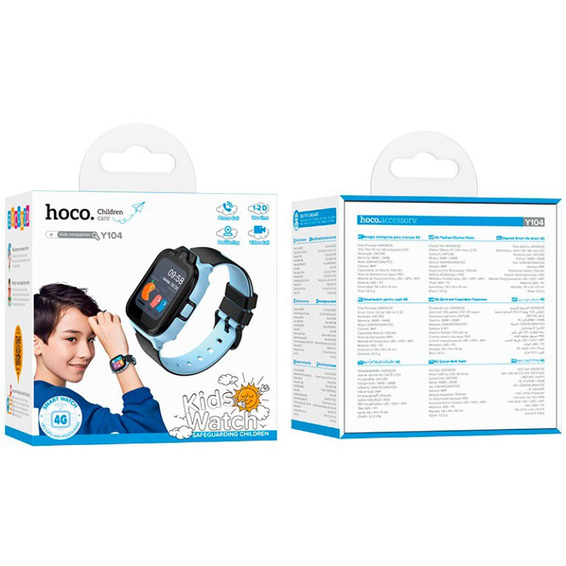 Смарт-годинник HOCO Y104 4G Blue (6942007646369)