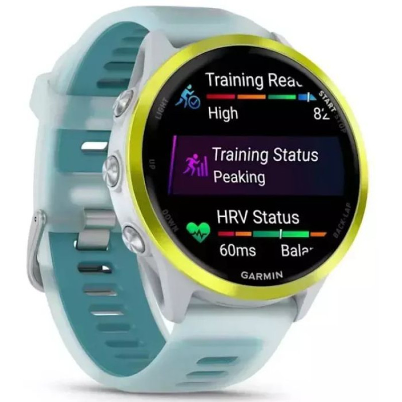Смарт-годинник Garmin Forerunner570 47mm Amp Yellow Aluminum w.Translucent Whitestone/Turquoise Band (010-02971-01)