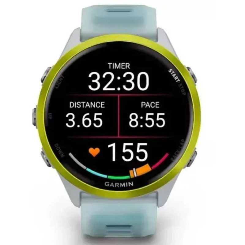 Смарт-годинник Garmin Forerunner570 47mm Amp Yellow Aluminum w.Translucent Whitestone/Turquoise Band (010-02971-01)