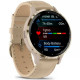 Смарт-годинник Garmin Venu3S Soft Gold S.Steel Bezel w.French GrayCase and Leather Band (010-02785-55)