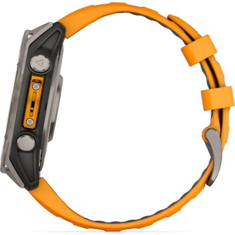 Смарт-годинник Garmin Fenix8 47mm AMOLED Sapphire Titanium w.Spark Orange/Graphite Silicone Band (010-02904-11)