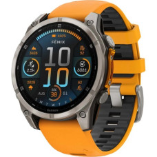 Смарт-годинник Garmin Fenix8 47mm AMOLED Sapphire Titanium w.Spark Orange/Graphite Silicone Band (010-02904-11)