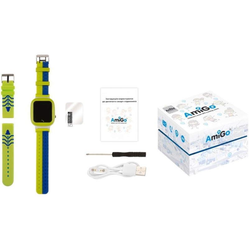 Дитячий смарт-годинник AmiGo GO004 Splashproof Camera+Led Yellow