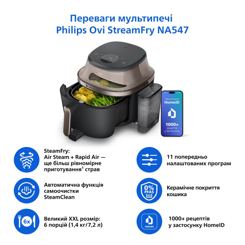Мультипіч Philips Series 5000 OVI SteamFry NA547/07