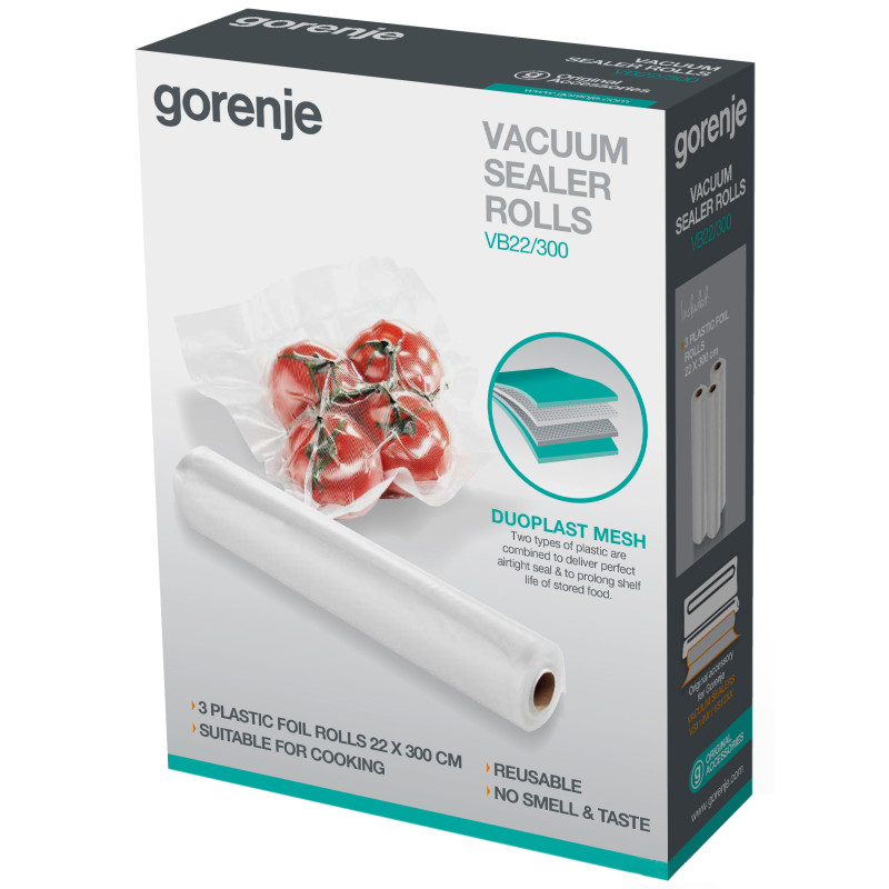 Пакети для вакуумування Gorenje VB22/300, 22х300см, 3шт