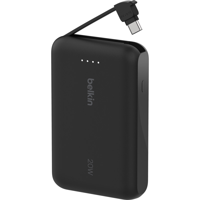 UMB Belkin Power Bank 10K з інтегрованим кабелем тип-C 10000mah 20W чорний (BPB021HQBK)