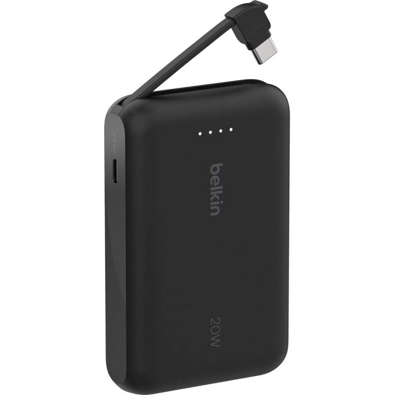 UMB Belkin Power Bank 10K з інтегрованим кабелем тип-C 10000mah 20W чорний (BPB021HQBK)