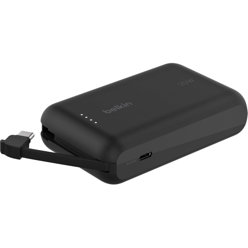 UMB Belkin Power Bank 10K з інтегрованим кабелем тип-C 10000mah 20W чорний (BPB021HQBK)