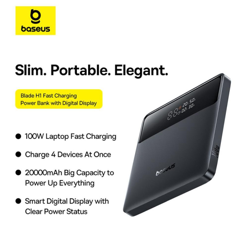 УМБ Baseus Blade H1 Lite 20000mAh 100W Black (P10021604123-00)