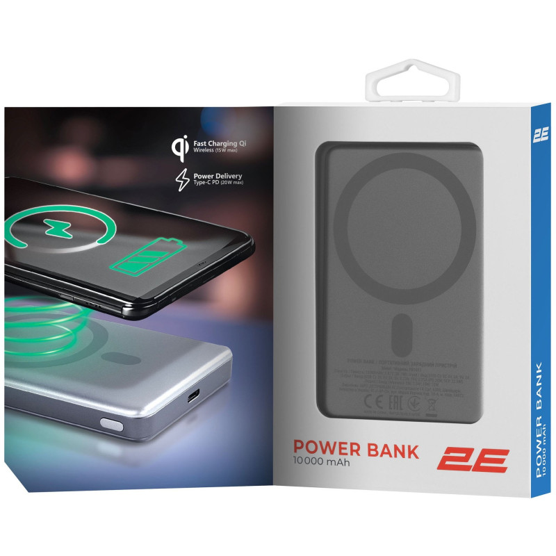 УМБ 2E Slim Wireless QI 10000мА·год 2E-PB1011-GREY