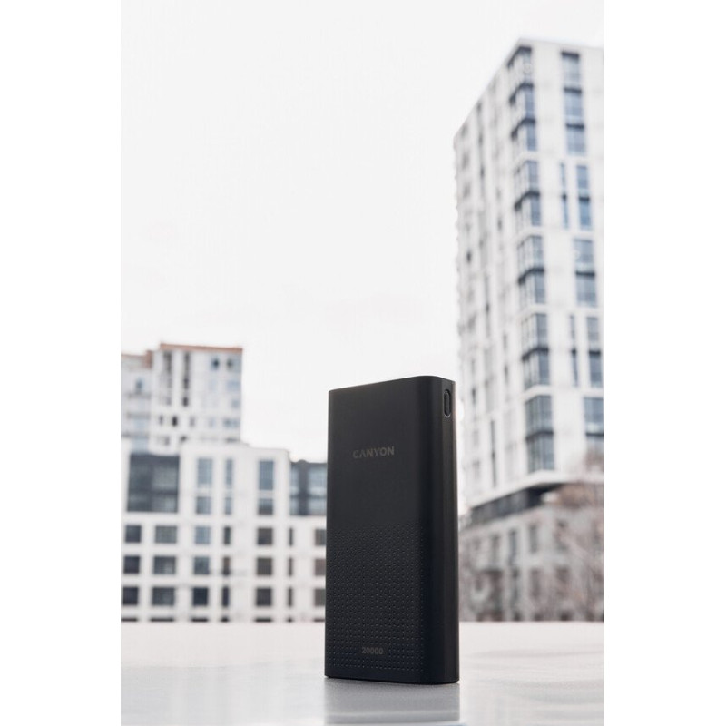 УМБ Canyon 20000mAh, Input 5V/2A, Output 5V/2.1A(Max), Black (CNE-CPB2001B)
