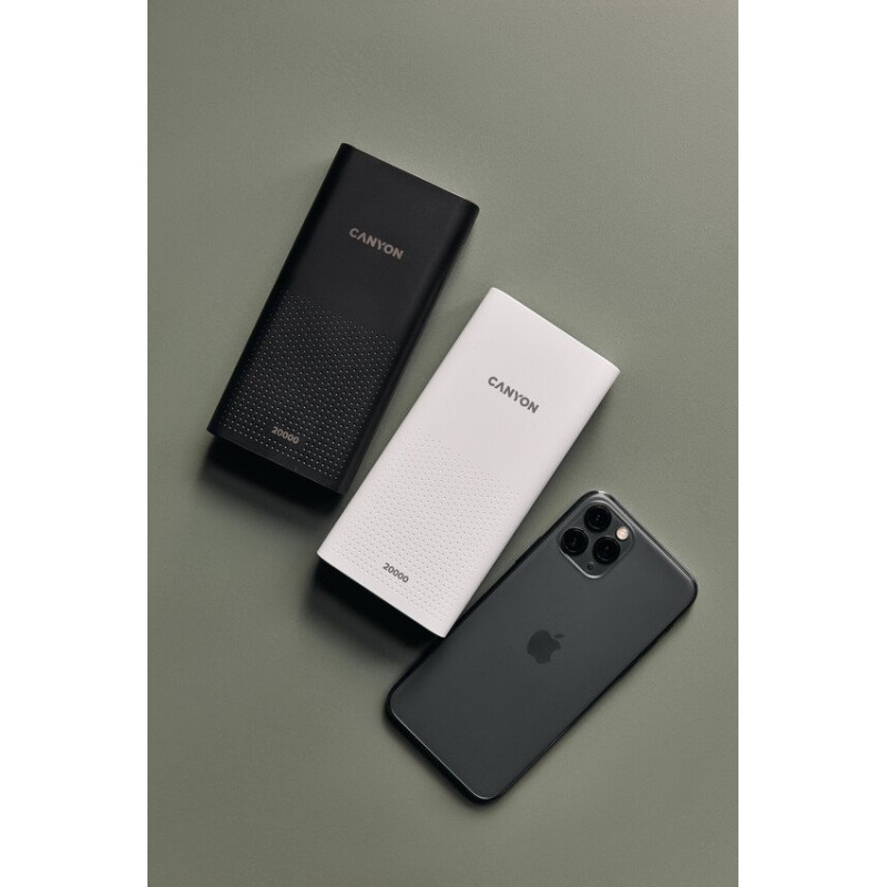 УМБ Canyon 20000mAh, Input 5V/2A, Output 5V/2.1A(Max), Black (CNE-CPB2001B)