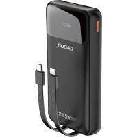 УМБ Dudao K15Pro 20000mAh PD/22.5W, QC, with built-in cables, Black (6977196682430)