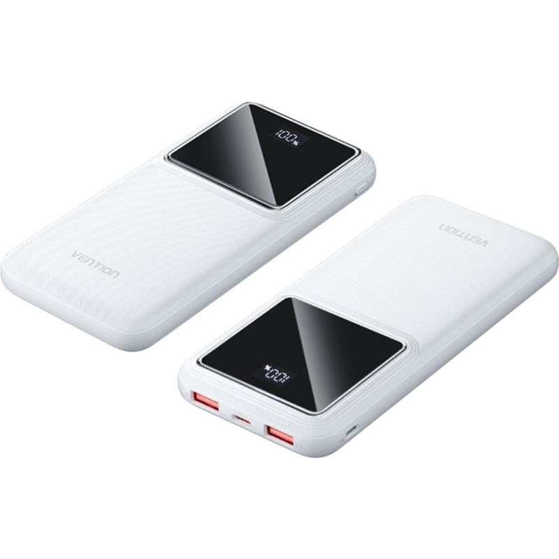 УМБ Vention 10000mAh 22.5W 3A PD, QC/3.0, LED Display, White (FHKW0)