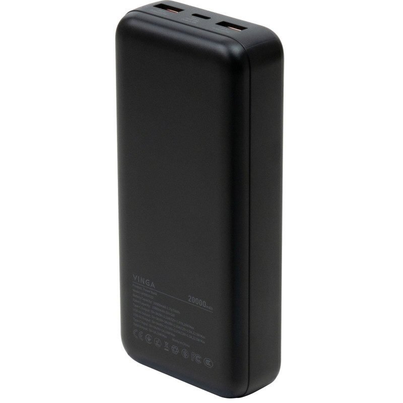 UMB VINGA 20 000 MAH 22,5 Вт Чорний дисплей (VPB2022)