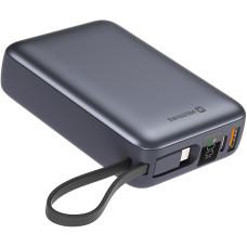 УМБ SWISSTEN 20000mAh SPACE 22/5W PD QC w/built-in cables USB-C/LIGHTNING Silver (8595217490598)