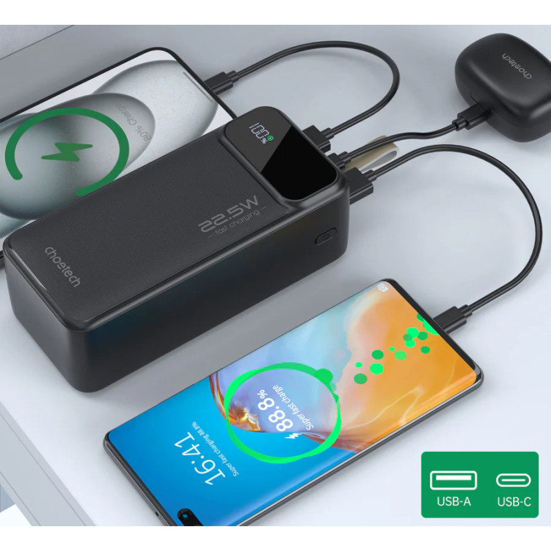 УМБ Choetech PD22.5W Digital B731 40000mAh Black