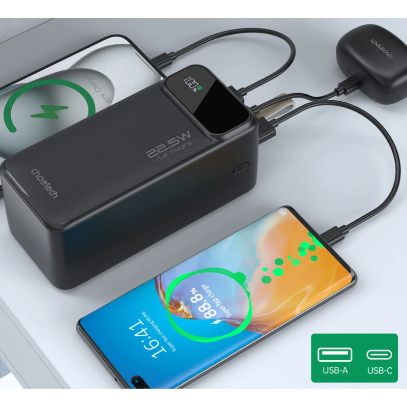 УМБ Choetech 50000mAh 22.5W PD QC3.0 Black (B732)