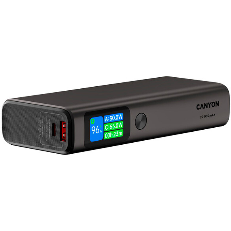 УМБ Canyon 20000mAh OnPower 230 TFT PD/130W Dark Grey (CNS-CPB230DG)