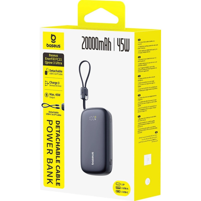 УМБ Baseus EnerFill FC21 Qpow 3 Ultra 20000mAh 45W Black (E0027P00)