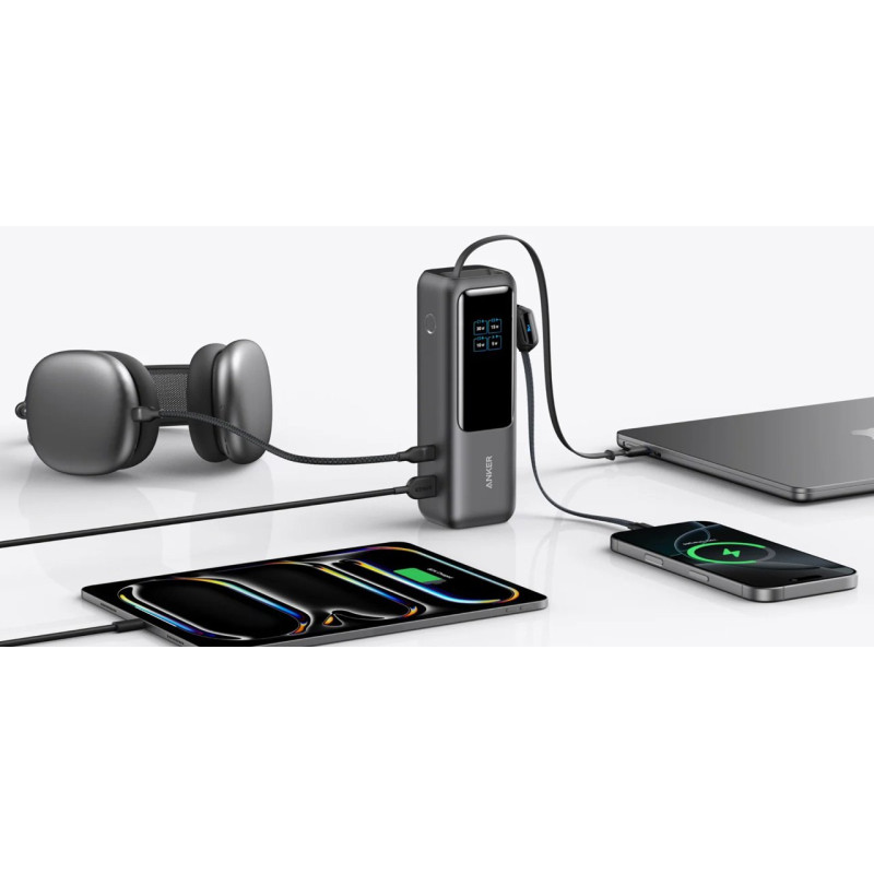УМБ ANKER 25000 mAh 165W PD Built-In Double USB-C Cables (A1695H11)