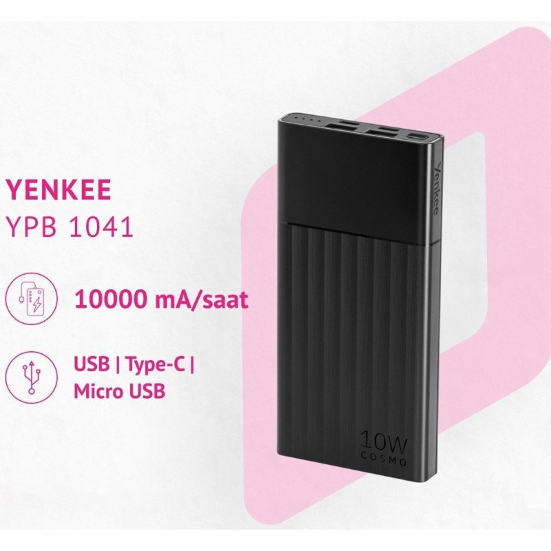 УМБ Yenkee YPB 1041 10000mAh 10W black (8590669369300)