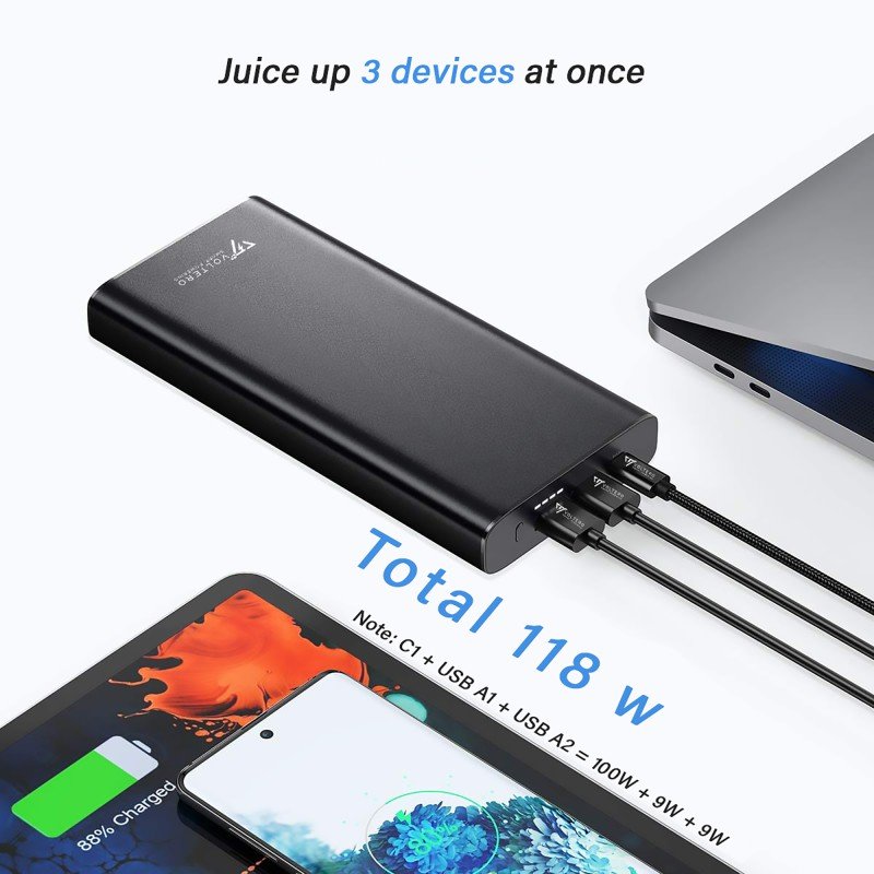 УМБ Voltero 26800mAh S25 PD/100W QC/3.0/18W USB-C, USB-A*2 (6090525828894)