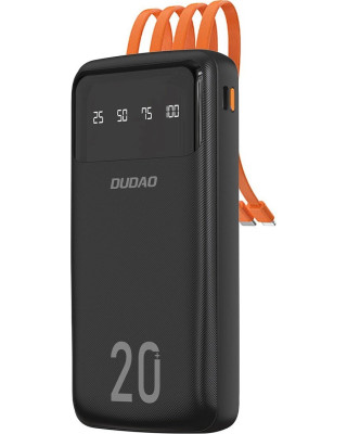УМБ Dudao K6Pro+ 20000mAh 10W with USB-C/Lightning/MicroUSB/USB-A cables (6977196682393)