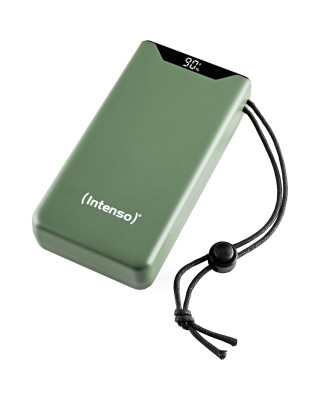 УМБ Intenso F20000 Green, 20000 mAh, 20 Вт, 1xType-C (PD3.0) / 1xUSB (QC3.0), цифровий LED дисплей (7332057)