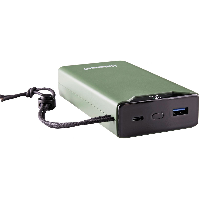 УМБ Intenso F20000 Green, 20000 mAh, 20 Вт, 1xType-C (PD3.0) / 1xUSB (QC3.0), цифровий LED дисплей (7332057)
