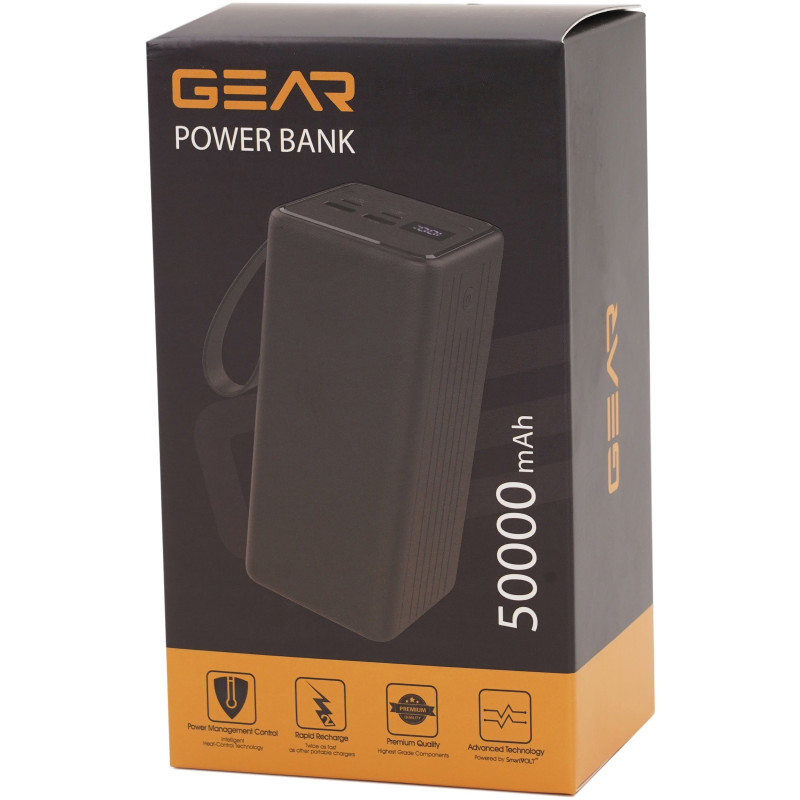 УМБ GEAR 50000mAh, PD/22.5W, black (SP05)