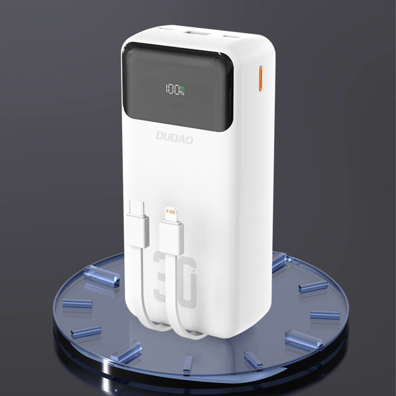 УМБ Dudao K15Max 30000mAh 22.5W PD LED 2 in 1 White
